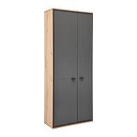 Garderobenschrank Florenz Grau/Eiche Artisan - Schwarz/Eiche Artisan, Modern, Holzwerkstoff/Kunststoff (79/196,2/37,3cm) - Premium Living