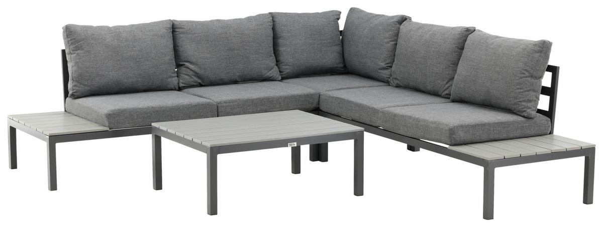 Loungegarnitur Odense ca. 133x167 cm Schwarz - Schwarz, KONVENTIONELL, Metall (133/167cm) - Gardenson