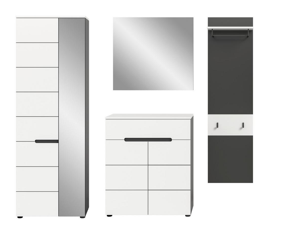 Predsoba Canu, Bela, Siva, 4-Delna - bela, Design, leseni material (220/190/37cm) - Livetastic