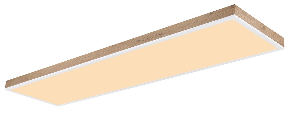 Stropna Led-svetilka Doro, S Sijalko - bela/temno rjava, Natur, kovina/umetna masa (120/30/7,5cm) - Globo