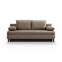 Schlafsofa Sorto Braunbeige - Beigebraun/Schwarz, Basics, Holz/Textil (200/91/100cm) - MID.YOU