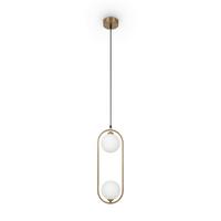Pendelleuchte Ring Messingfarben max. 25 Watt - Messingfarben/Weiß, Trend, Glas/Metall (17/12/48cm) - MAYTONI
