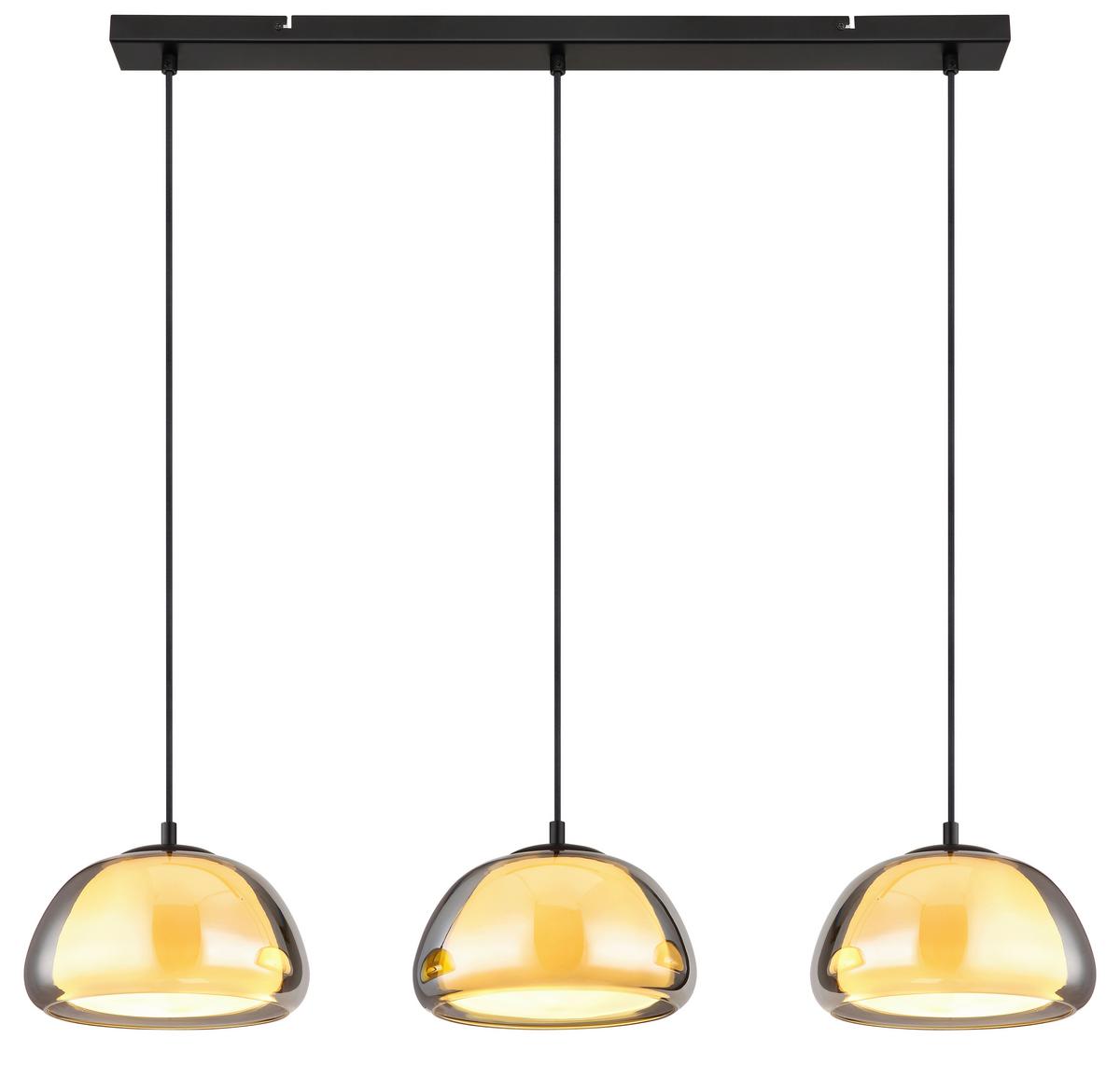 LAMPA WISZĄCA 15743-3H - jasnoszary/czarny, Trend, metal/tkanina (95/25/120cm) - Globo