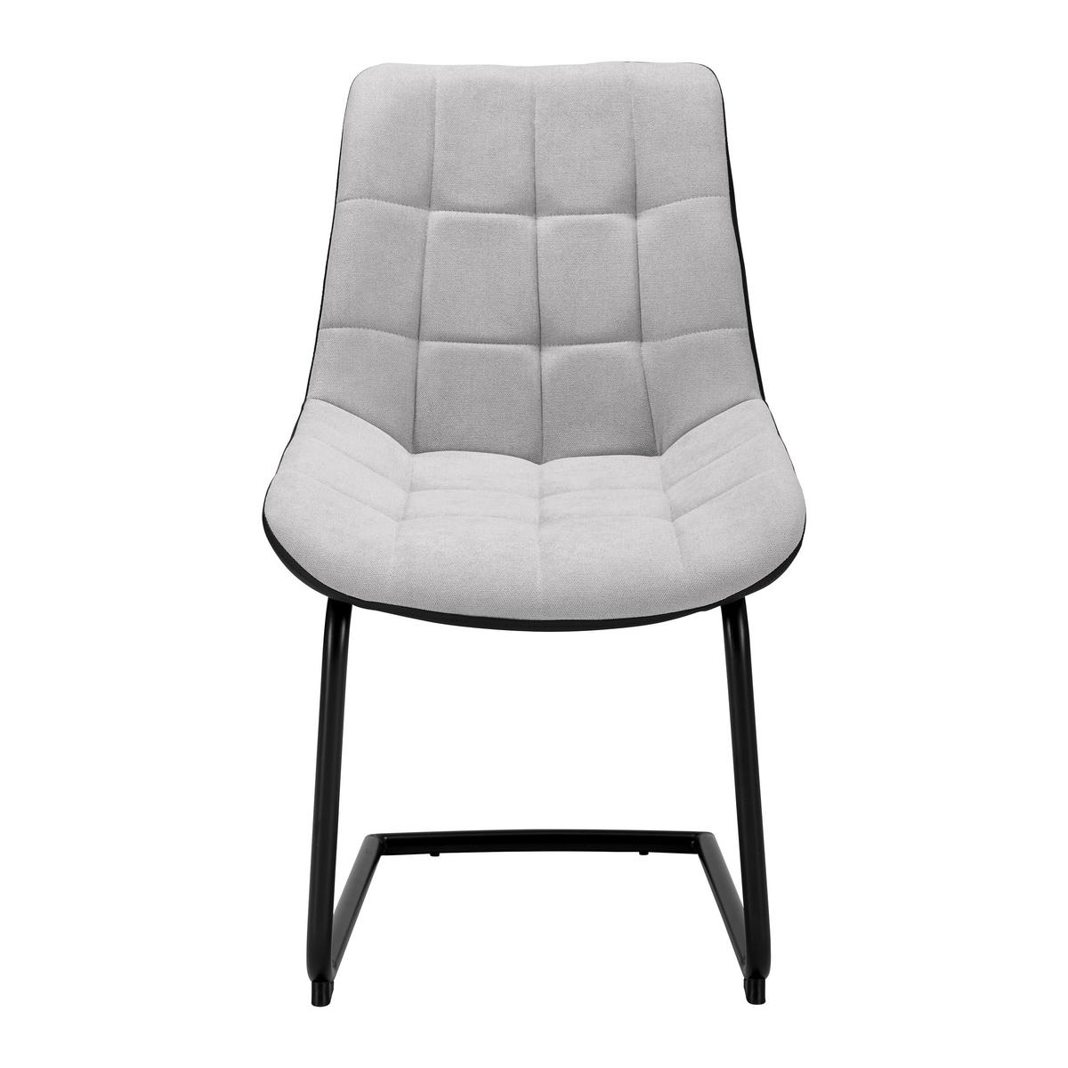 KRZESŁO NA PŁOZIE MARILEA - jasnoszary/czarny, Modern, metal/tkanina (53/86/61cm) - Bessagi Home