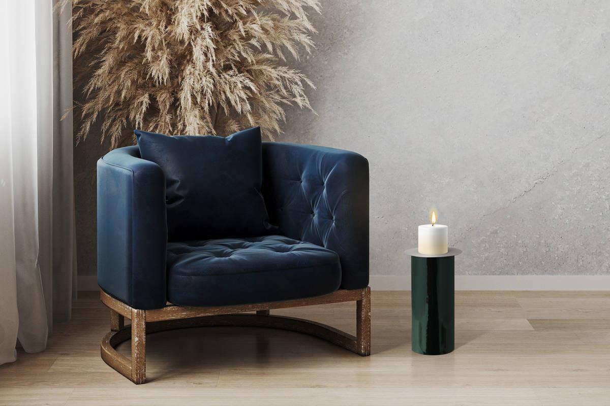 KERZENSTÄNDER BODENKERZENSTÄND. ART DECO 165 - Dunkelgrün/Silberfarben, Trend, Metall (20/40/20cm) - Kayoom