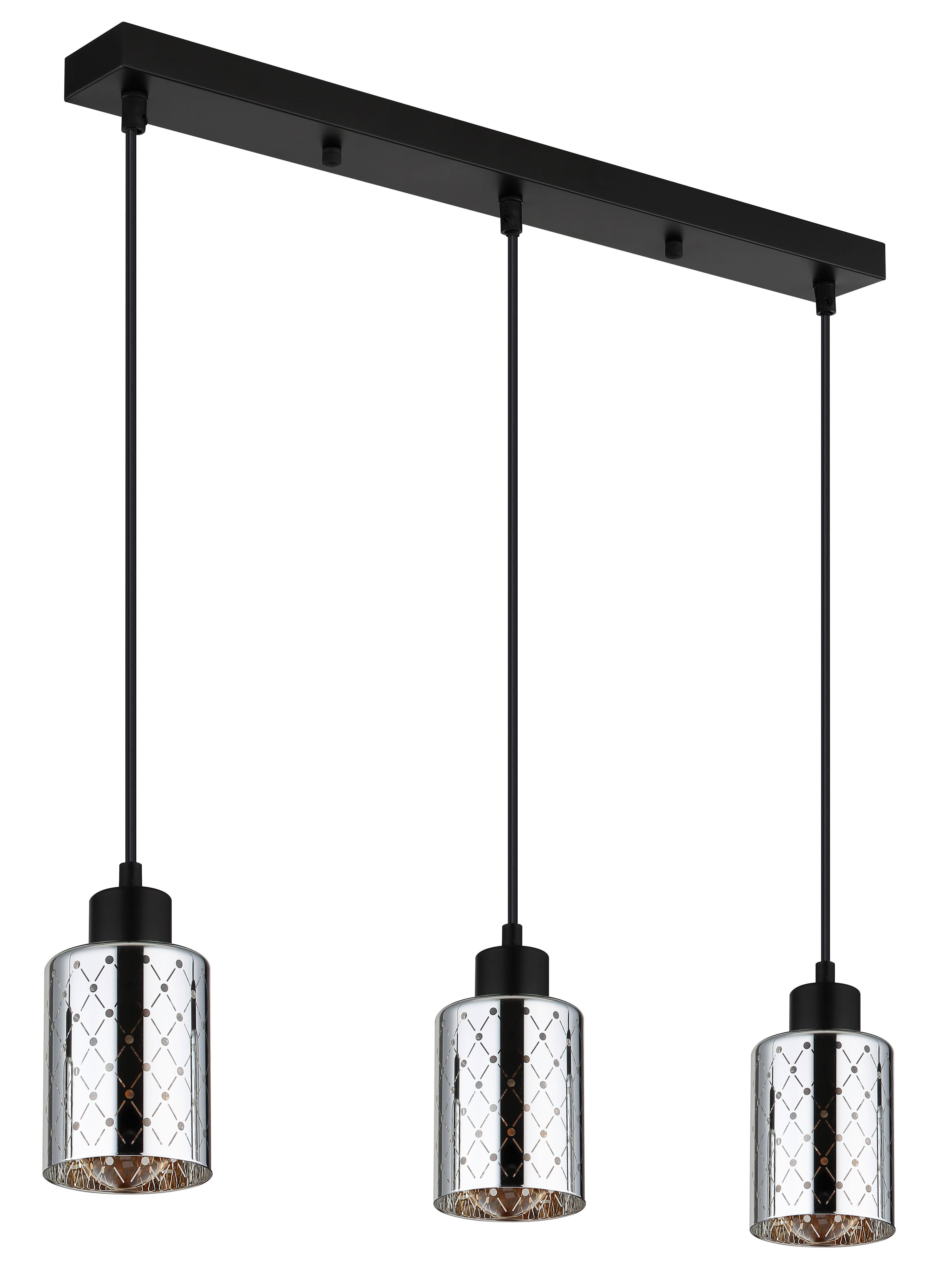 HÄNGELEUCHTE 54316-3H  ALONSO - Klar/Chromfarben, Basics, Glas/Kunststoff (59/9/120cm) - Globo