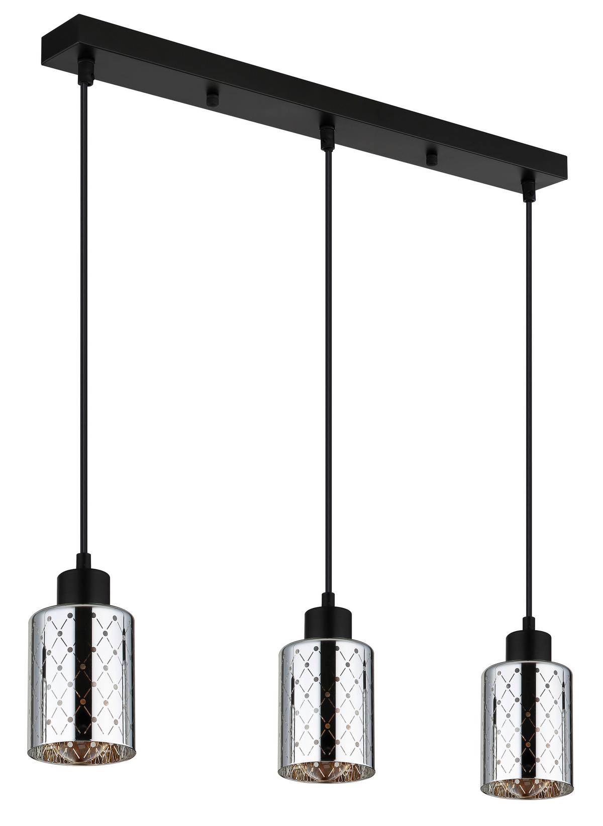 HÄNGELEUCHTE 54316-3H  ALONSO - Klar/Chromfarben, Basics, Glas/Kunststoff (59/9/120cm) - Globo