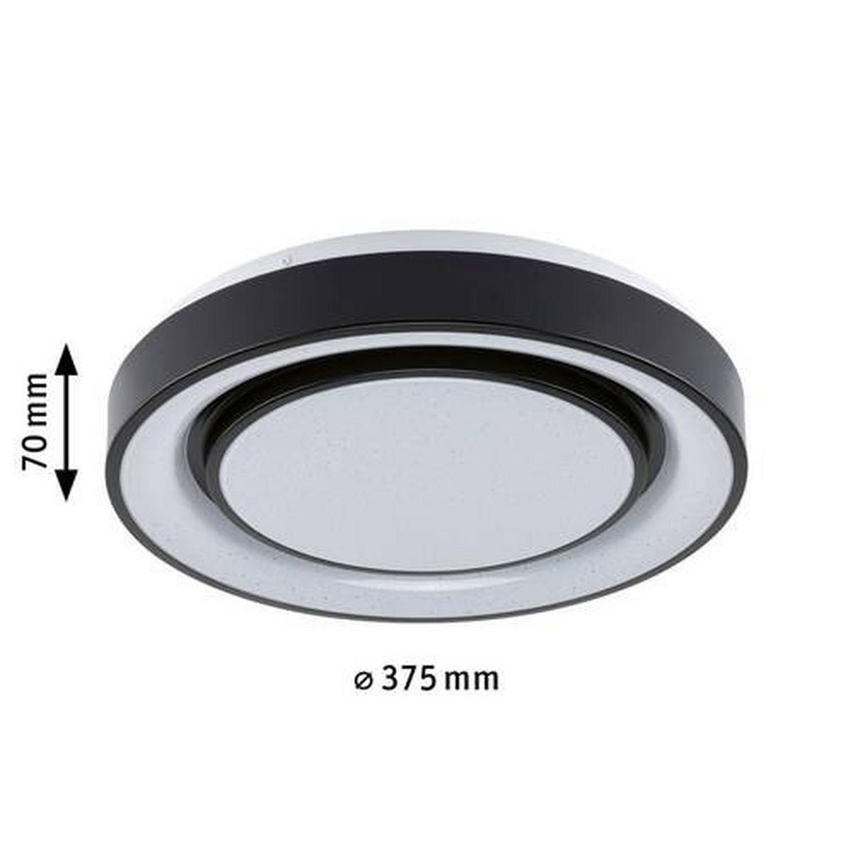 Deckenleuchte Rainbow in Schwarz/Weiß max. 22 Watt - Schwarz/Weiß, Basics, Kunststoff/Metall (37,5/7cm) - Paulmann