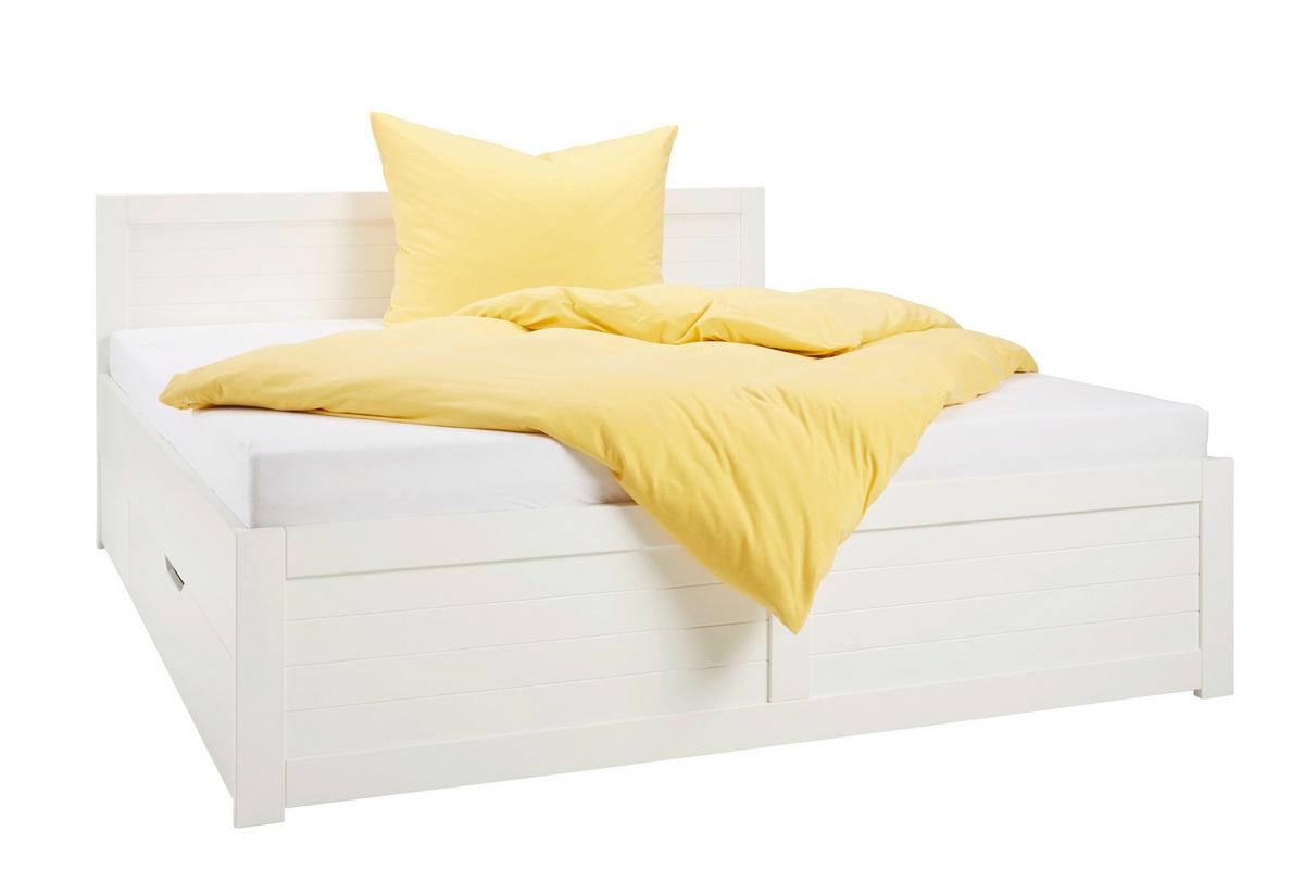 Bett in Weiß ca. 180x200cm - Weiß, ROMANTIK / LANDHAUS, Holz/Holzwerkstoff (186/90/206cm) - Mömax