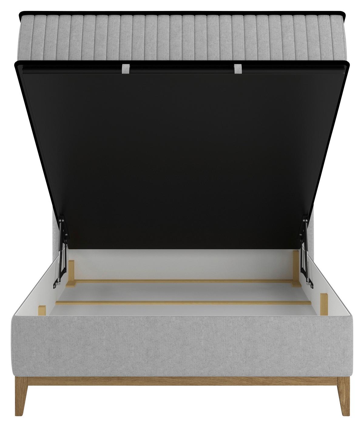 Bett Elena Silberfarben ca. 120x200cm - Silberfarben, KONVENTIONELL, Holz/Holzwerkstoff (120/200cm) - Sembella