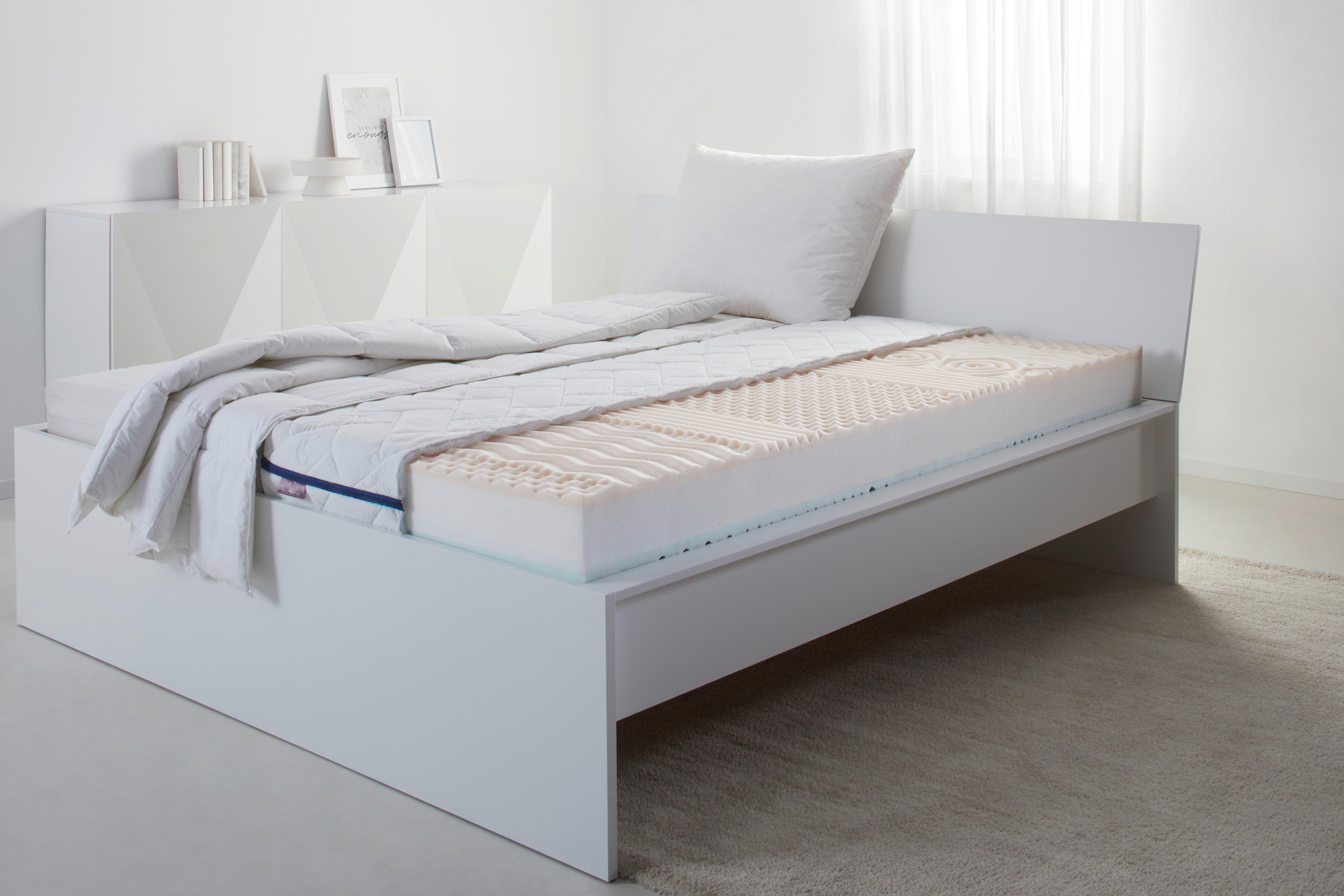 Partnermatratze Algua H3/H4 ca. 180x200cm - Weiss, Textil (180/200cm) - Nadana