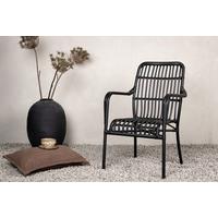 Loungesessel Rizal Schwarz - Schwarz, KONVENTIONELL, Kunststoff/Metall (57/90/64cm) - Gardenson