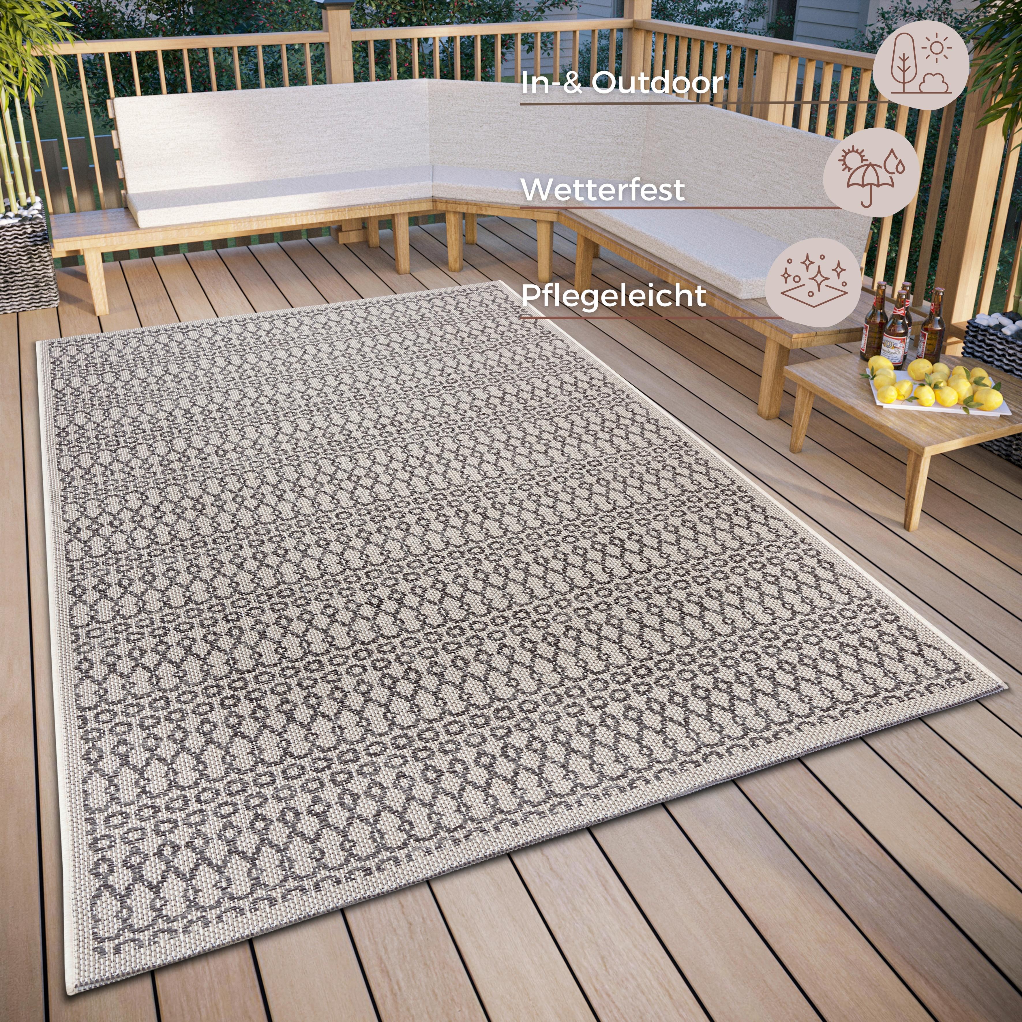Outdoorteppich Vanti Grau/Beige ca. 190x290cm - Beige/Grau, Design, Kunststoff (190/290cm)