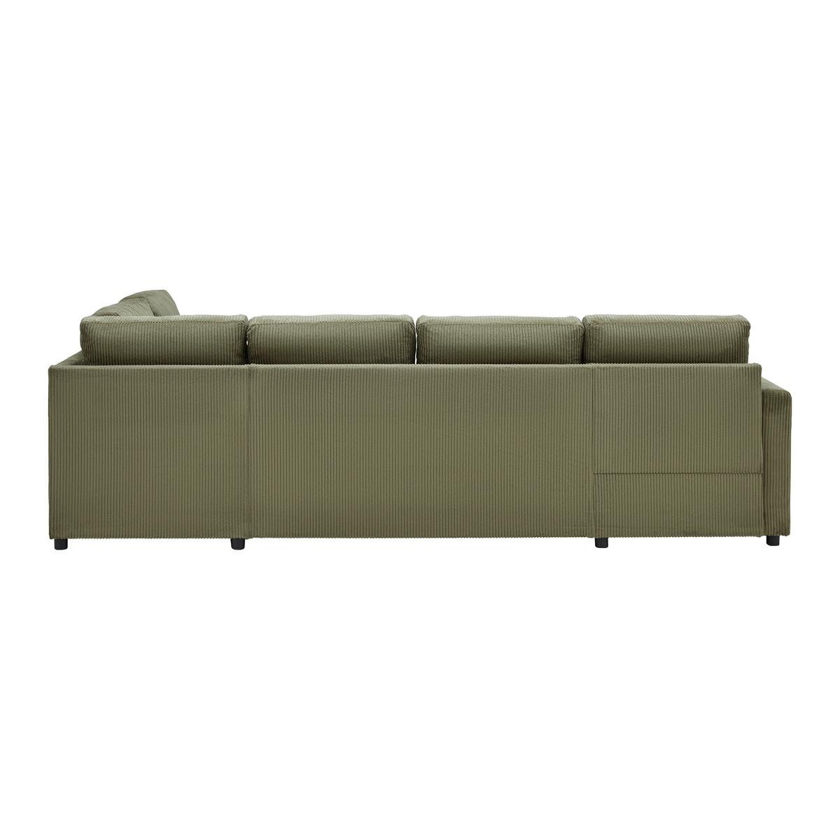 Wohnlandschaft Martina Acv Rechts Kaki - Schwarz/Grün, MODERN, Holz/Holzwerkstoff (276/89/204cm) - Mömax