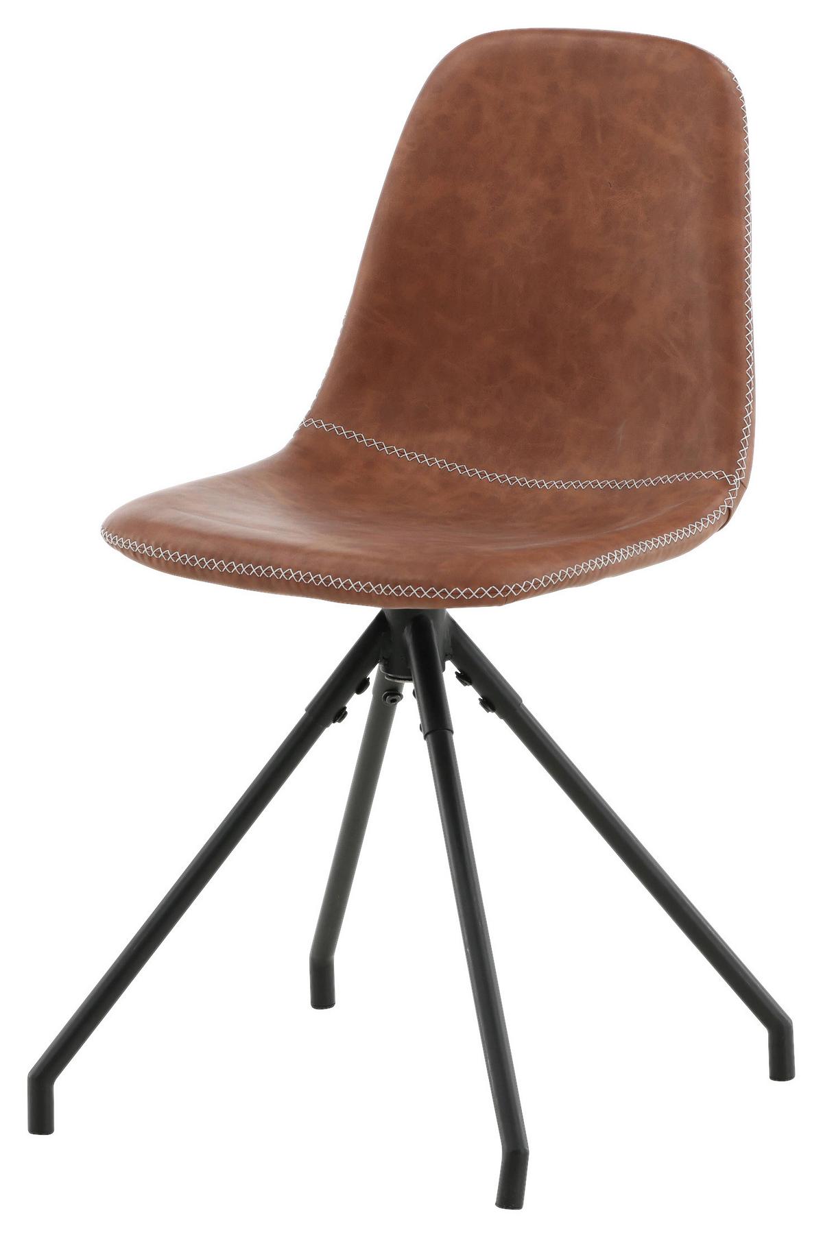 STUHL-SET POLAR - Cognac/Schwarz, Design, Textil/Metall (44/88/54cm) - Livetastic