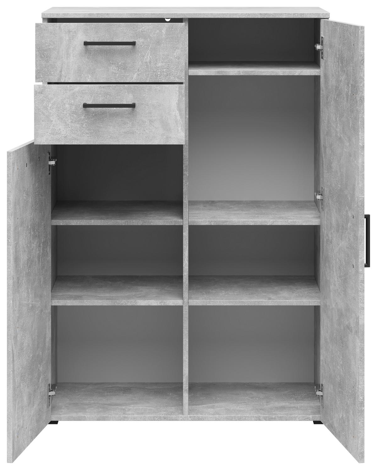 Kommode Multistauraum Grau - Anthrazit/Grau, Modern, Holzwerkstoff/Kunststoff (80/115/40cm)
