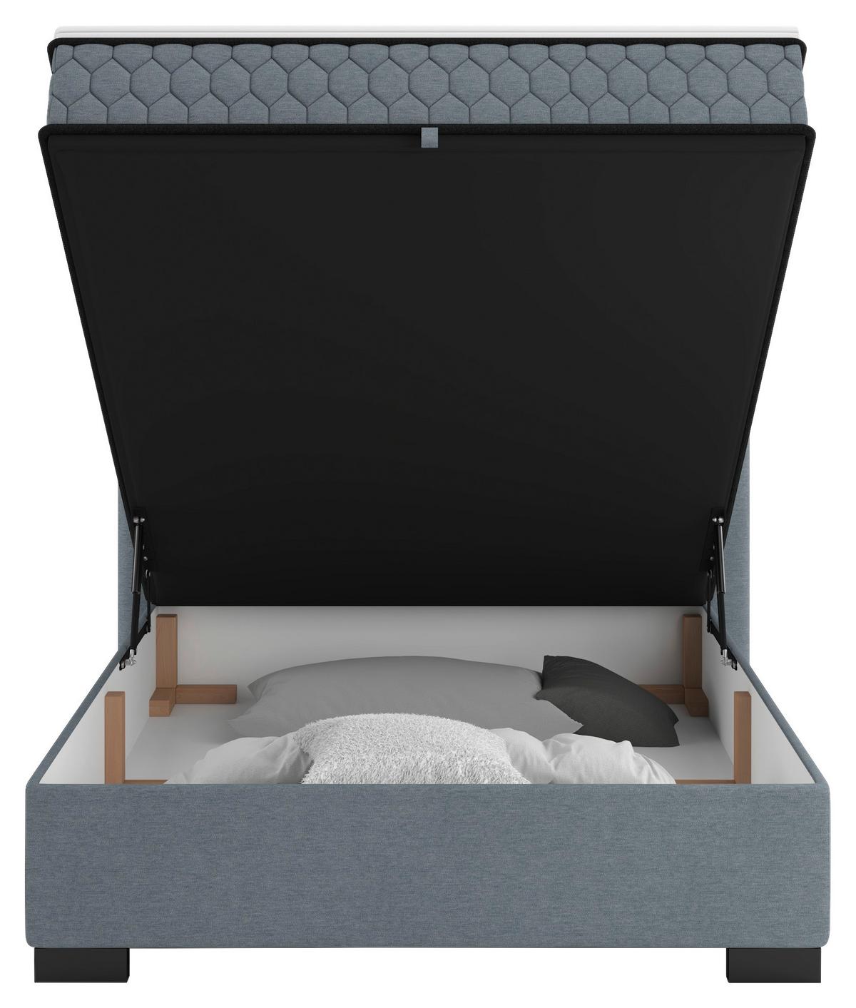 Boxbett Maya D Blau ca. 140x200cm - Blau/Schwarz, KONVENTIONELL, Holz/Holzwerkstoff (140/200cm) - Mömax