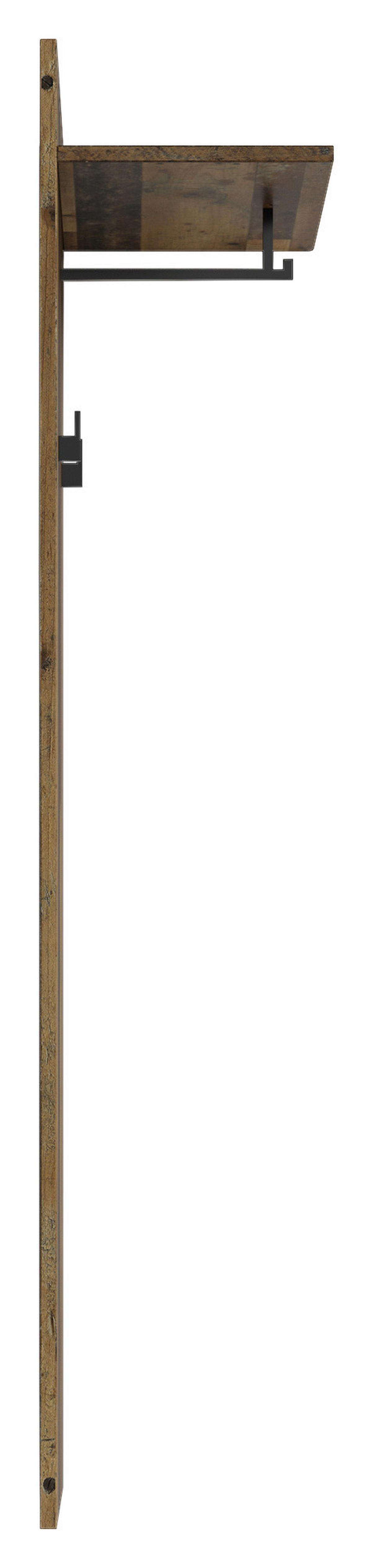 Garderobenpaneel Jakob ca.48x140x28cm Eiche Dekor - Alteiche/Schwarz, LIFESTYLE, Holzwerkstoff (48/140/28cm) - MID.YOU