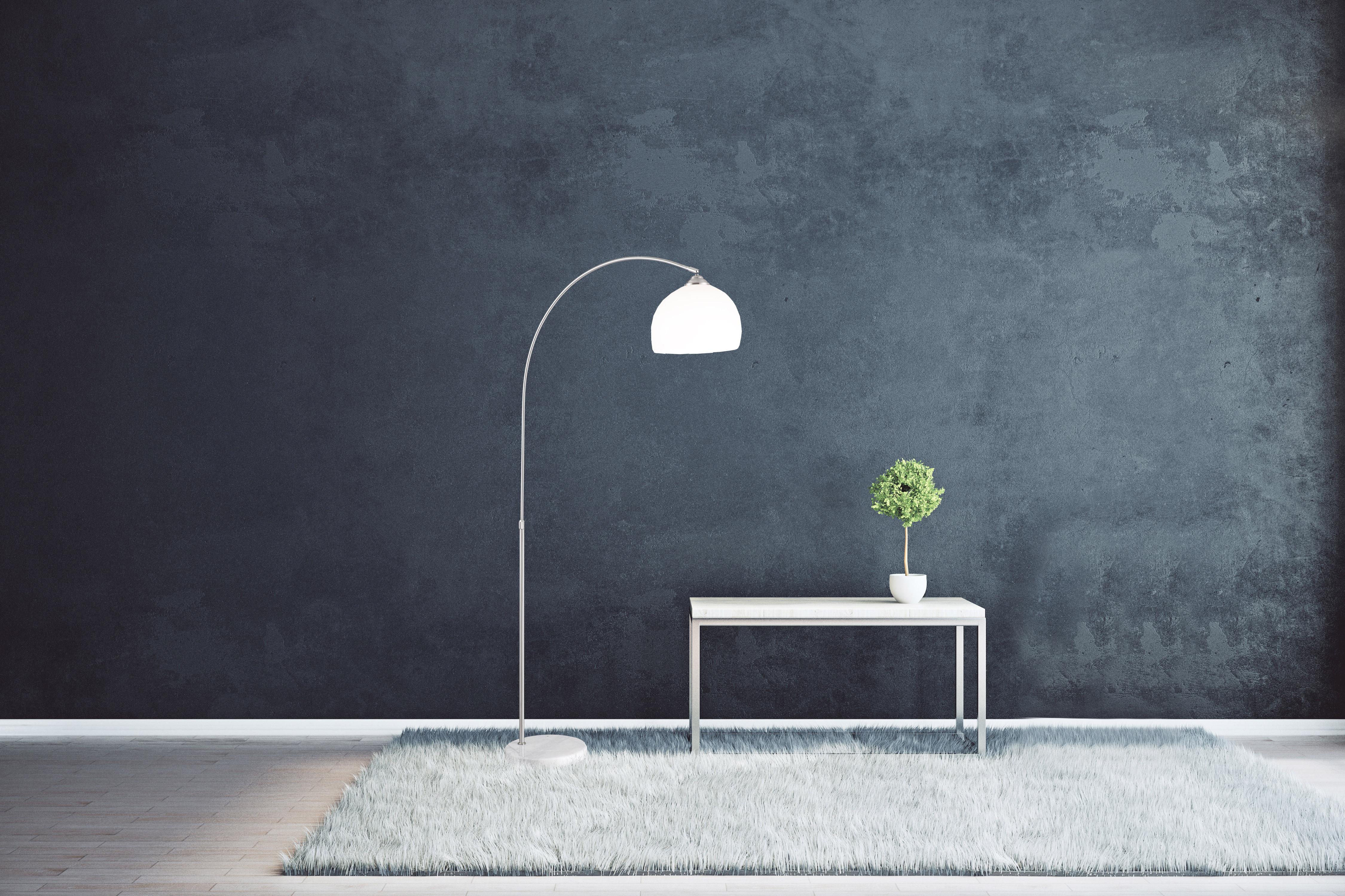 Stoječa Led-svetilka Newcastle - bela, Design, kamen/kovina (92/30/196cm) - Globo