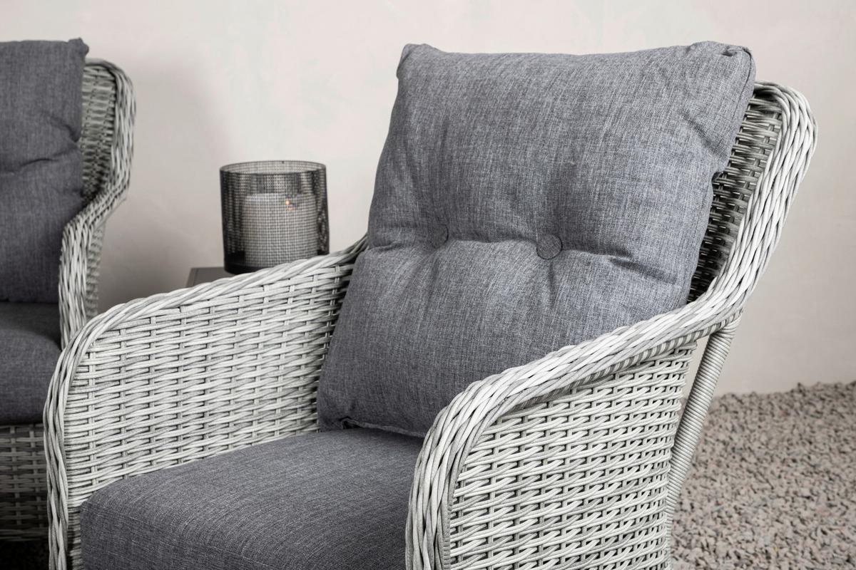 LOUNGEGARNITUR VIKELUND - Grau, KONVENTIONELL, Holz - Gardenson