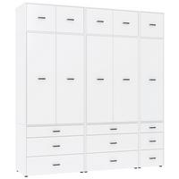 Kleiderschrank Kivo Weiß - Schwarz/Weiß, Basics, Holzwerkstoff/Kunststoff (225/239,40/52,1cm) - Based