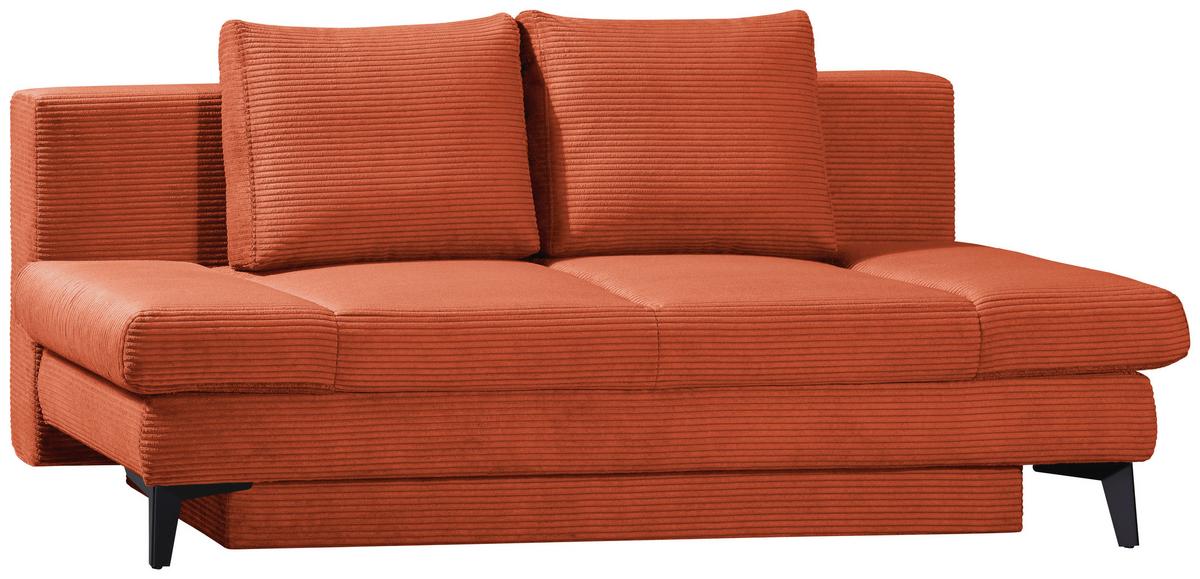 SOFA Z FUNKCJĄ SPANIA MELBOURNE - kolor rdzawy/czarny, Design, metal/tkanina (200/85/90cm) - Novel