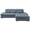 Wohnlandschaft Dalida Hellblau Chenille - Chromfarben/Hellblau, Design, Textil/Metall (300/196cm) - Livetastic