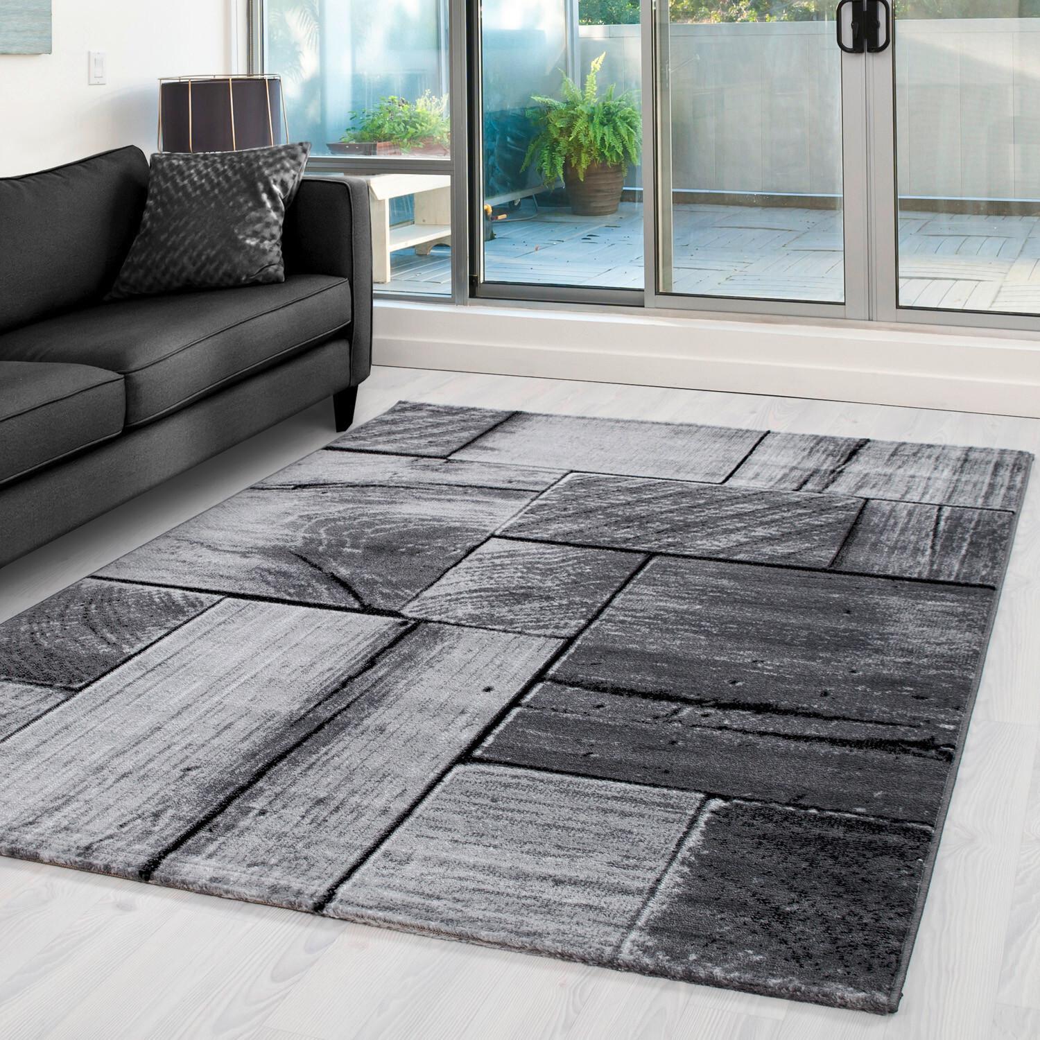 Flachwebeteppich Parma Schwarz ca. 140x200cm - Schwarz, Design, Textil (140/200cm) - Novel