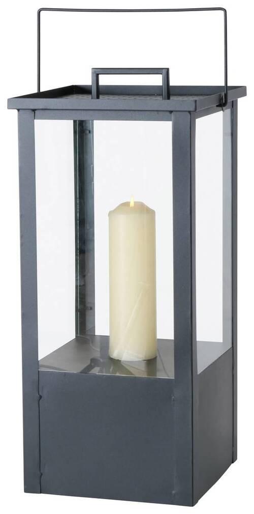 Felinar Damian - negru, Basics, sticlă/metal (28/61/28cm) - Premium Living