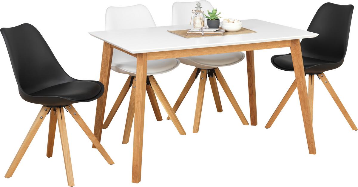 STÓŁ DO JADALNI VINKO -TOP- - kolor dębowy/biały, Design, materiał drewnopochodny/drewno (120/80/75cm) - Livetastic