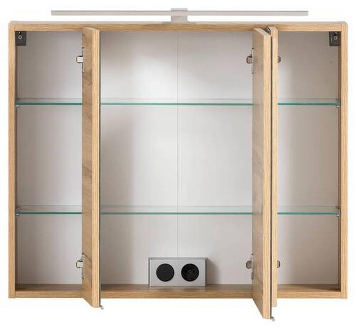 Spiegelschrank Varese ca. 80x64 cm Wotaneiche Dekor - MODERN, Glas/Holzwerkstoff (80/64/20cm) - Held