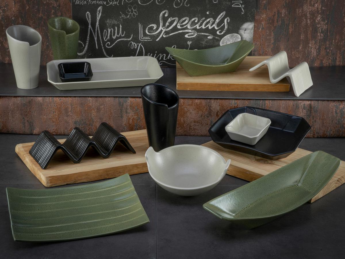 Set Podstavkov Street Banana Leaf, 2-Delni - črna, Basics, keramika (24/15cm) - Creatable