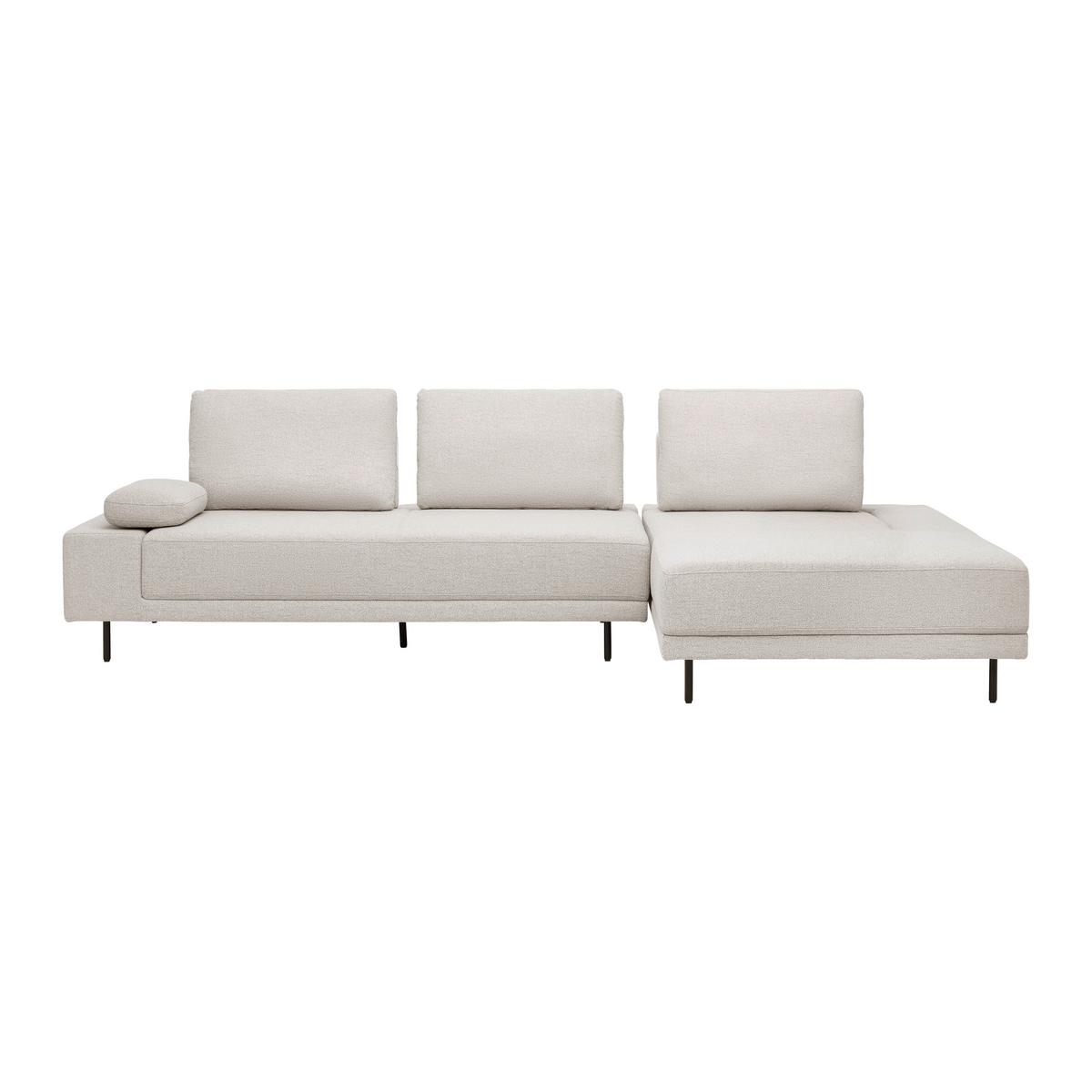Sedežna Garnitura Mani - črna/bež, Moderno, kovina/tekstil (309/89,2/183,5cm) - Bessagi Home