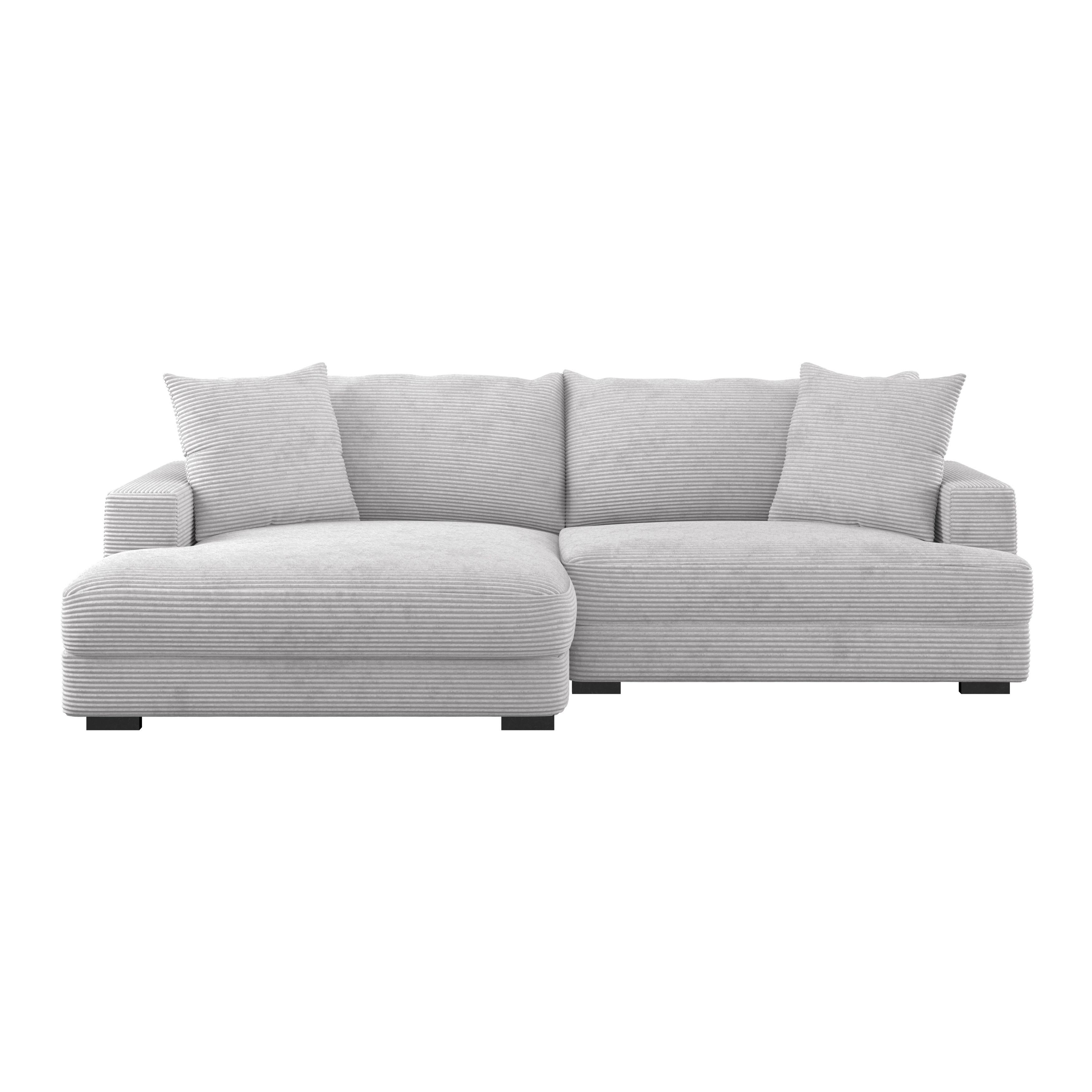 Ugaona Garnitura Pelle - crna/sivobraon, Moderno, tekstil (180/265cm)