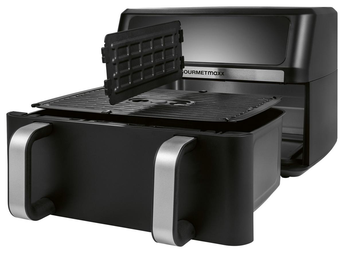 Heißluftfritteuse Gourmetmaxx Schwarz max. 2800 Watt - Edelstahlfarben/Schwarz, MODERN, Kunststoff/Metall (40.5/35.4/29cm)