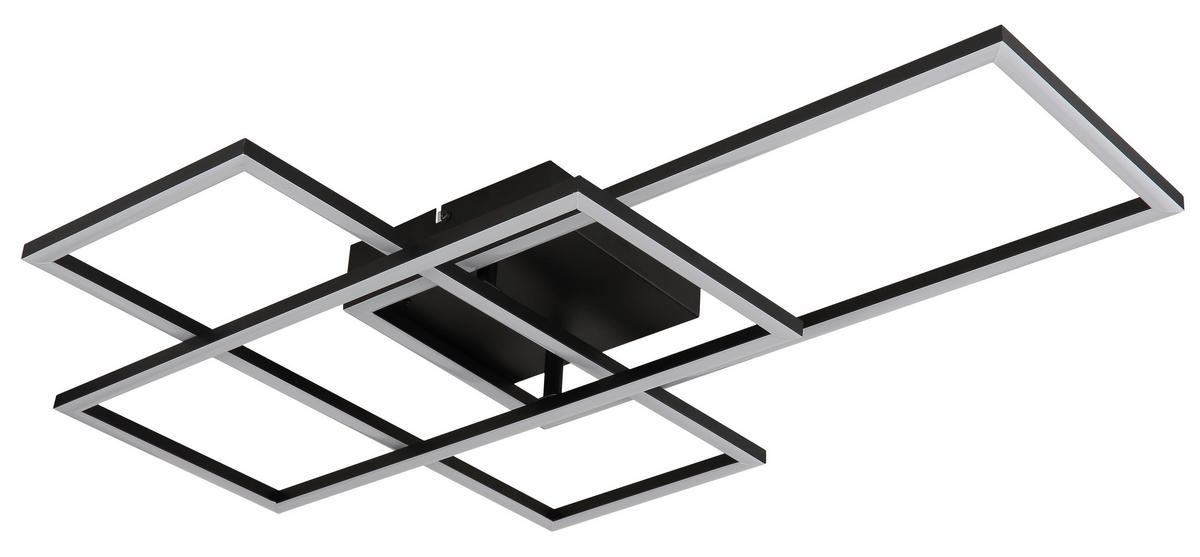 Plafonieră cu LED GABRIEL -TUYA- - opal/negru, plastic/metal (73,7/51/9,3cm) - Globo