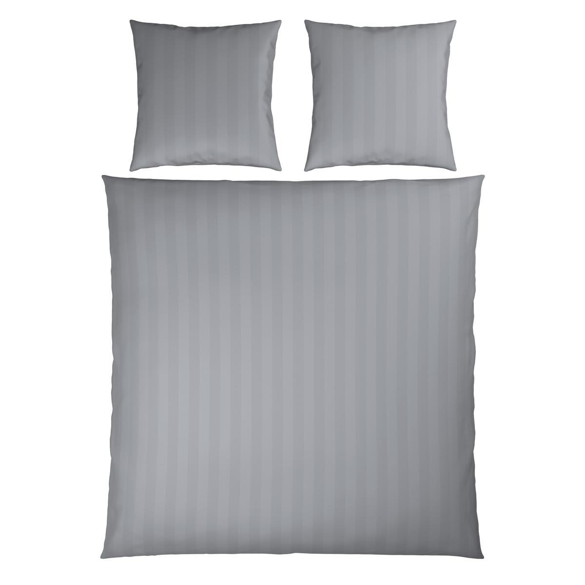 Bettwäsche Xenia Streif XXL Silberfarben ca. 200x200cm - Silberfarben, MODERN, Textil (200/200cm) - Premium Living