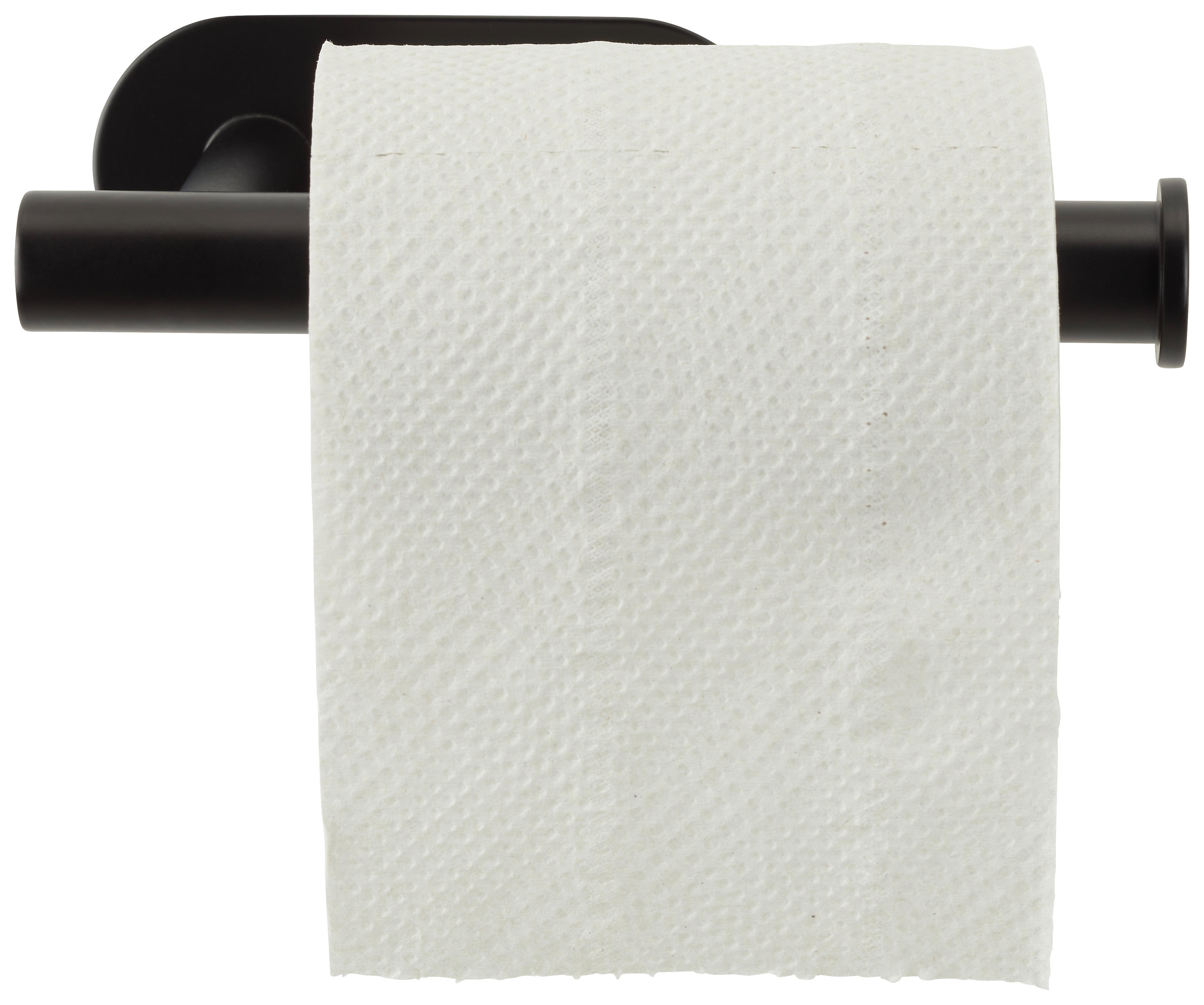 Toilettenpapierhalter aus Metall in Schwarz - Schwarz, MODERN, Metall (16/4,5/7cm) - Modern Living