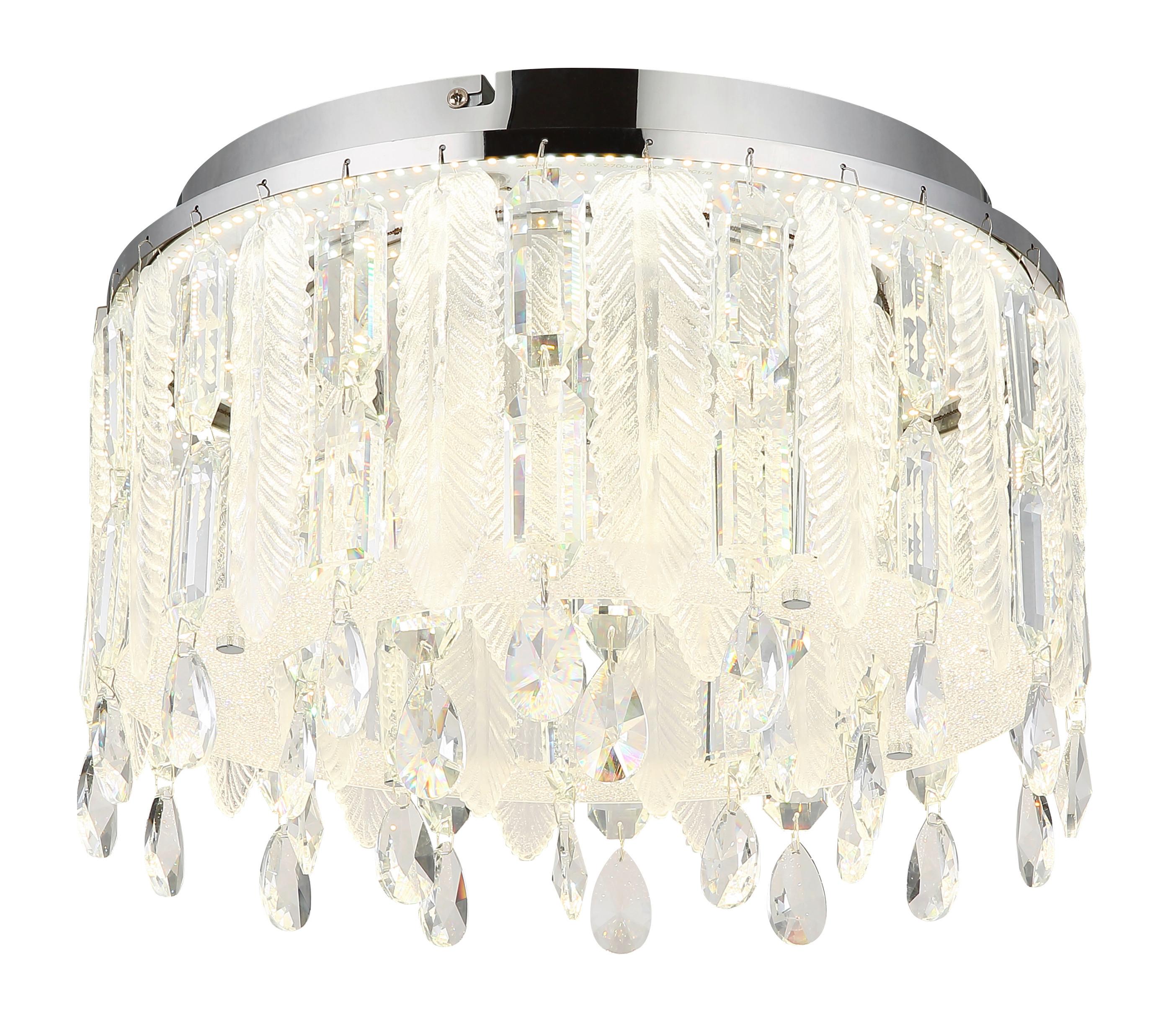 LED-Deckenleuchte Klunka Klar/Chromfarben max. 38 Watt - Klar/Chromfarben, KONVENTIONELL, Glas/Kunststoff (38/26cm) - Globo