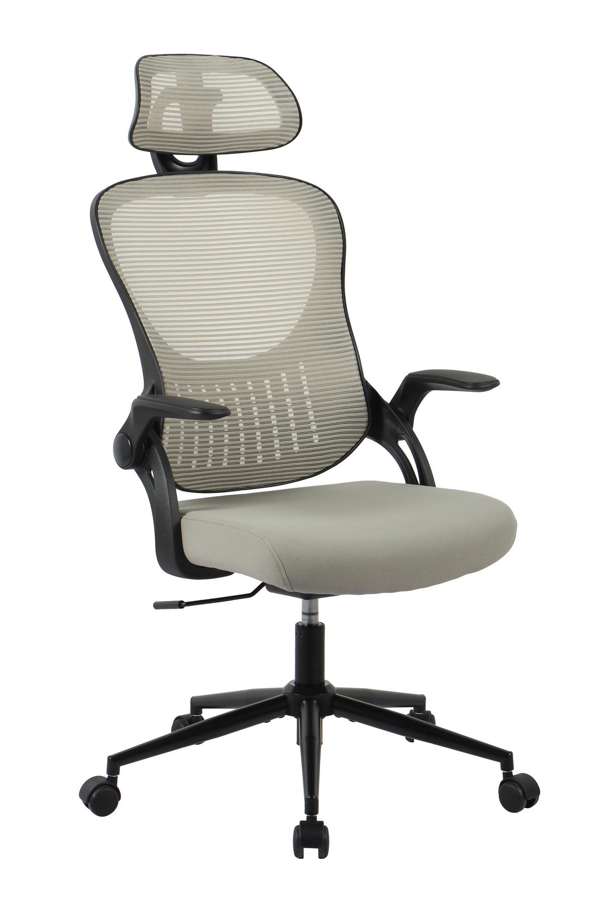 DREHSTUHL POLLY - Beige/Schwarz, Modern, Kunststoff/Textil (68/116-133/64cm) - Mömax