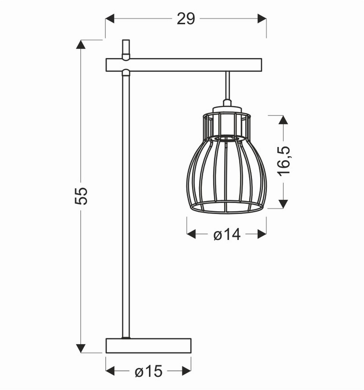 Stolna Svjetiljka 41-80059 - crna, Natur, metal (15/29/55cm)