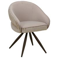 Armlehnstuhl Marty Beige/Schwarzbraun Webstoff - Schwarzbraun/Beige, MODERN, Holz/Textil (59/80/60cm) - Mömax
