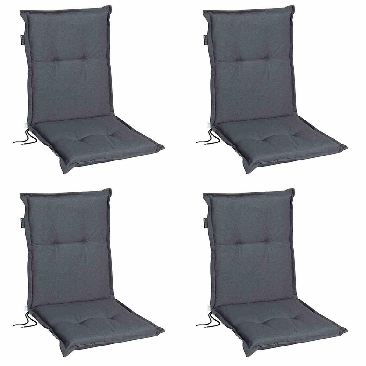 Sesselauflagen-Set Pana 4-tlg. Niedriglehner Grau - Grau, KONVENTIONELL, Textil (50/8/105cm) - Ambia Garden