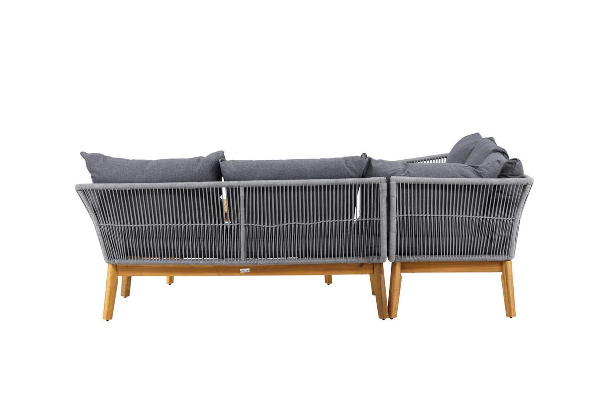 Loungegarnitur Chania ca. 210x160 Dunkelgrau - Dunkelgrau/Grau, KONVENTIONELL, Holz/Kunststoff (210/160cm) - Gardenson