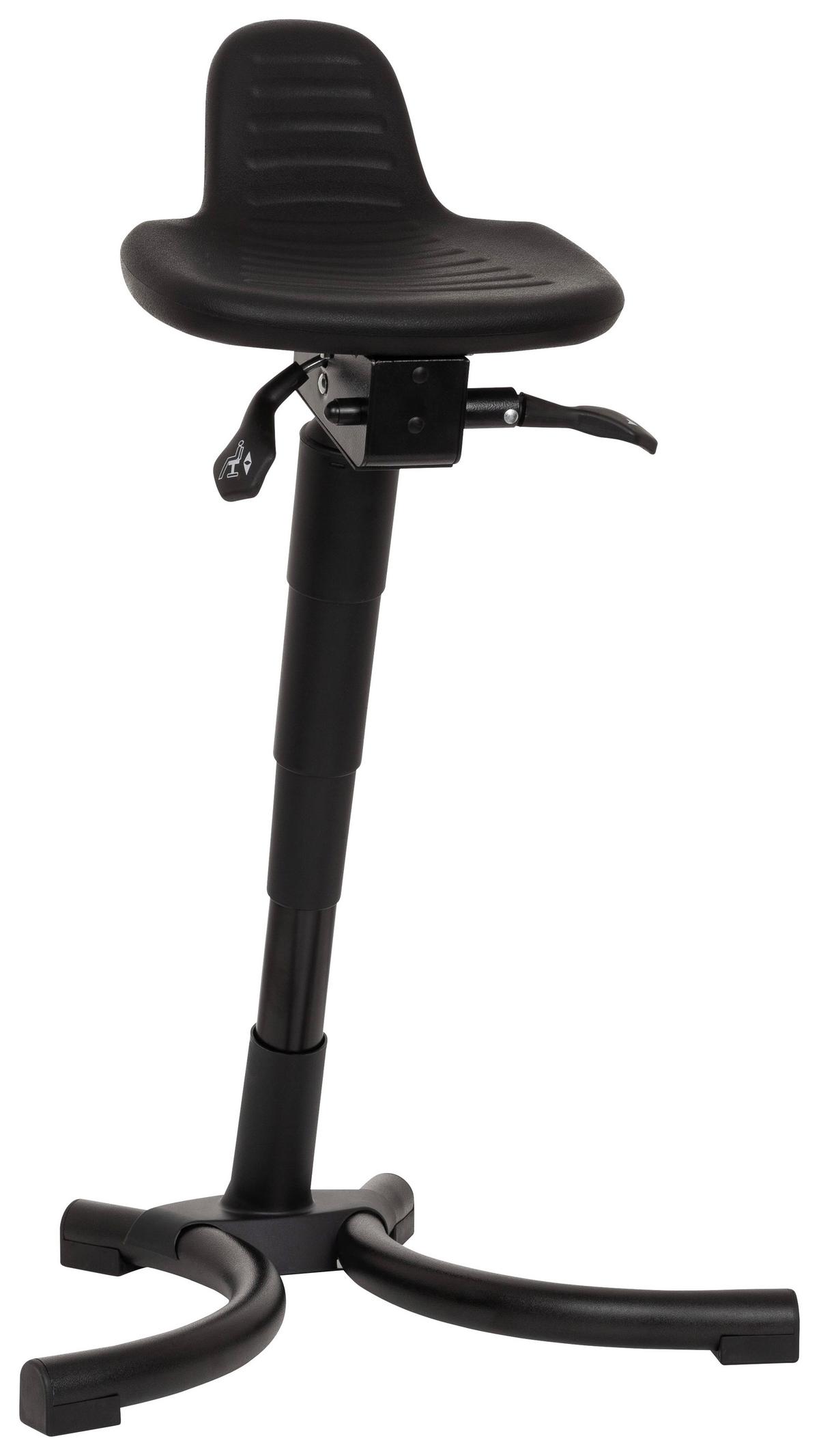 Pisarniški Stolček Top Work 34 Pu, Črna - črna, Basics, kovina/umetna masa (56/75-92/47cm) - MID.YOU