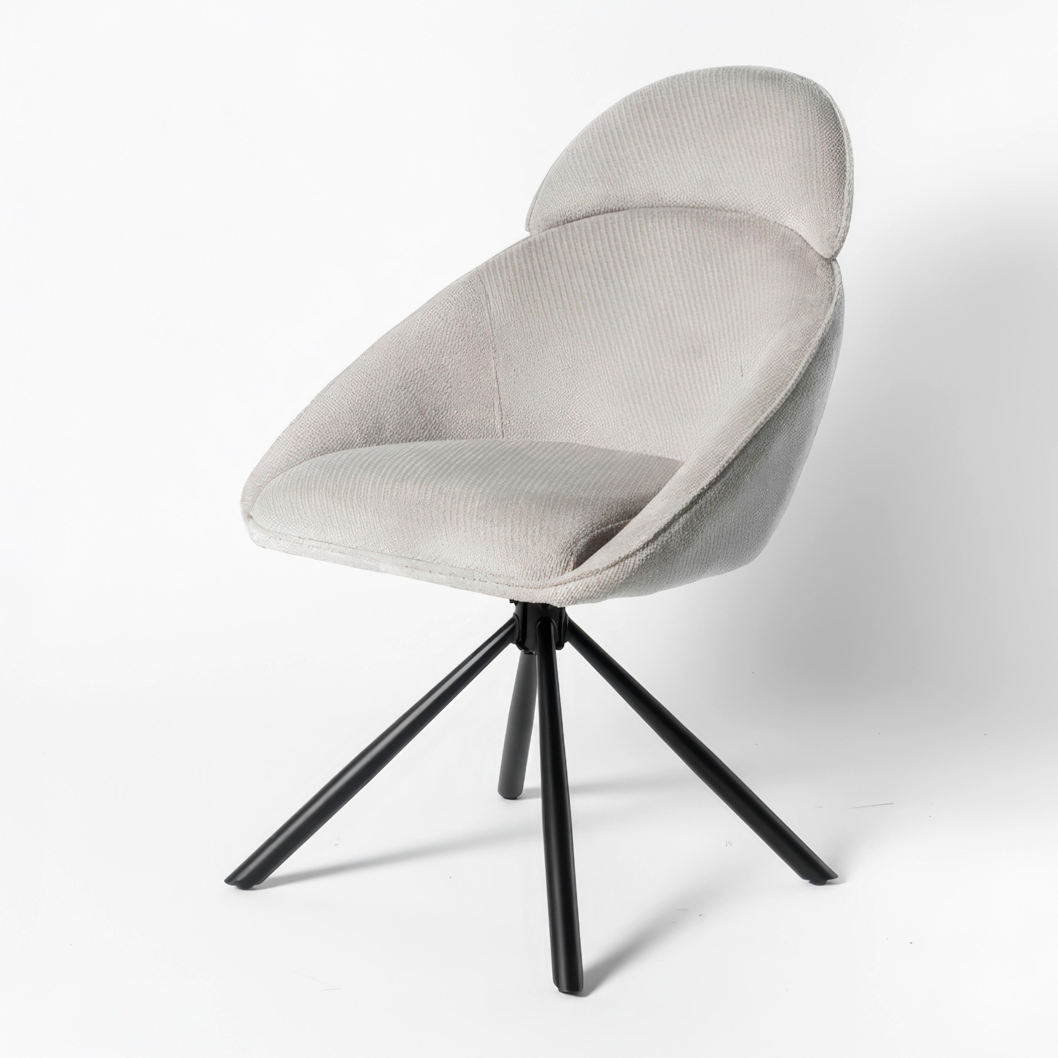 STOL MED ARMSTÖD MAIRA - ljusgrå/svart, Modern, metall/textil (59,5/93/66cm) - Bessagi Home
