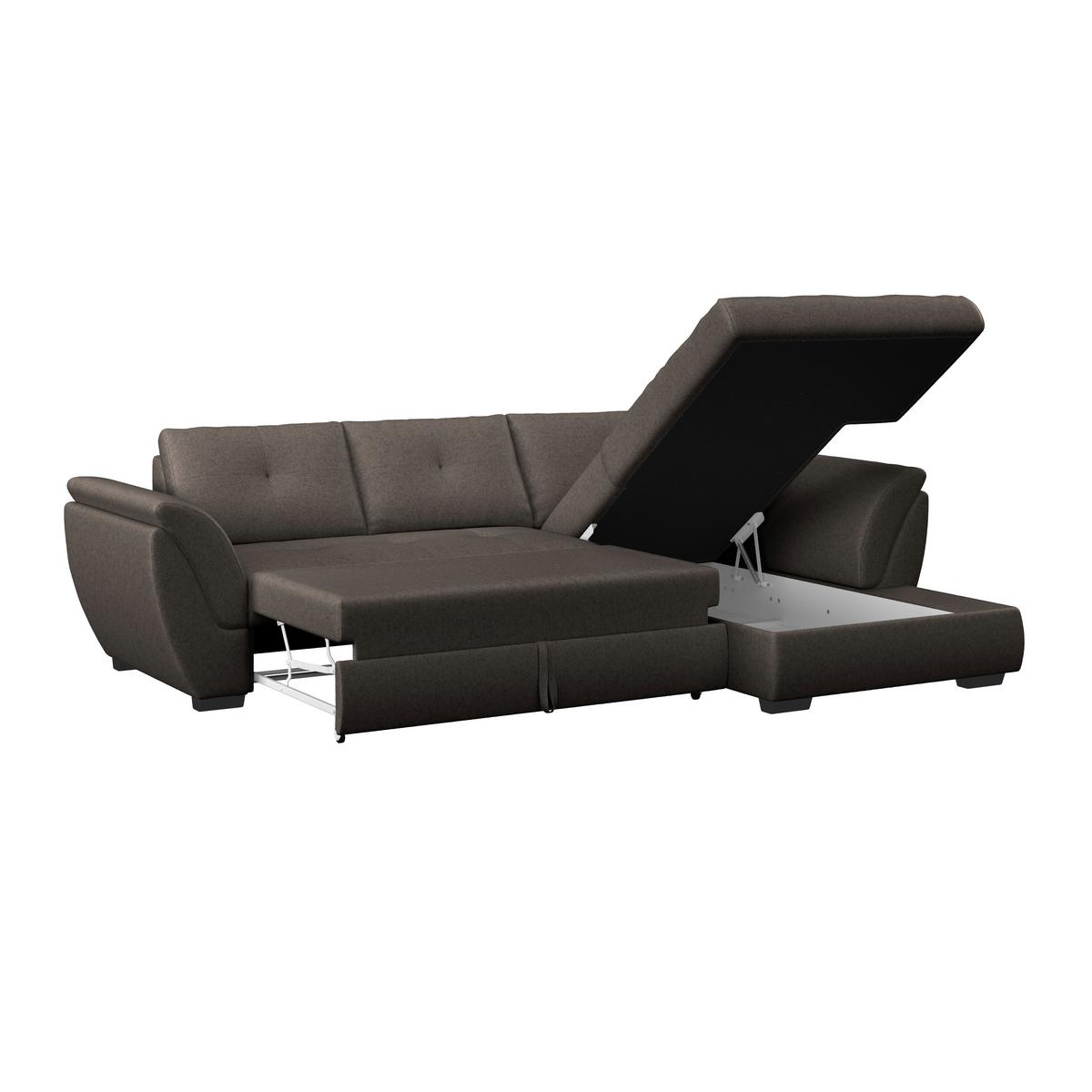 Sedežna Garnitura Berisso, Z Ležiščem In Predalom - rjava, Design, umetna masa/tekstil (278/187cm) - Mömax
