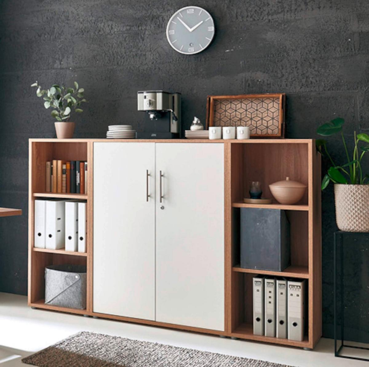Büro Office Edition Set 2 Weiß/Sonoma Eiche - Weiß/Sonoma Eiche, MODERN, Holzwerkstoff - MID.YOU