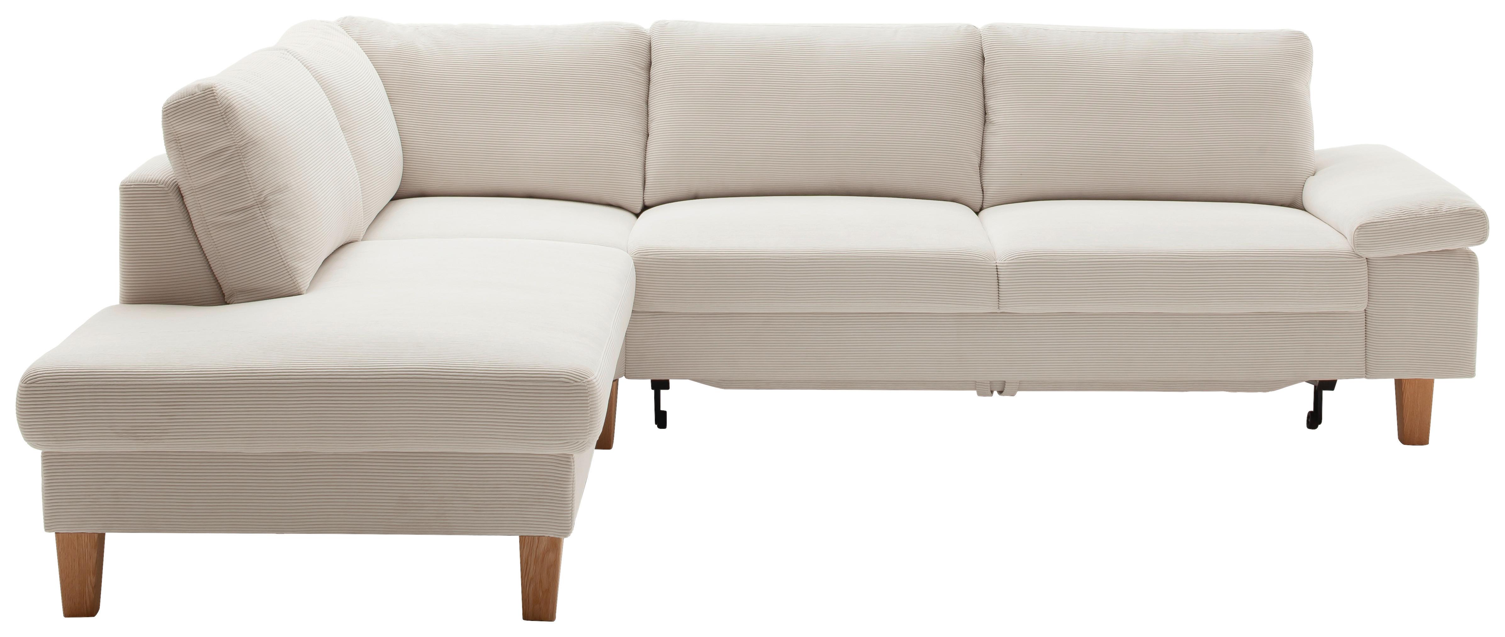 Wohnlandschaft Corvara 2.0 - Weiss/Eichefarben, Konventionell, Holz/Holzwerkstoff (220/86/286cm) - Premium Living