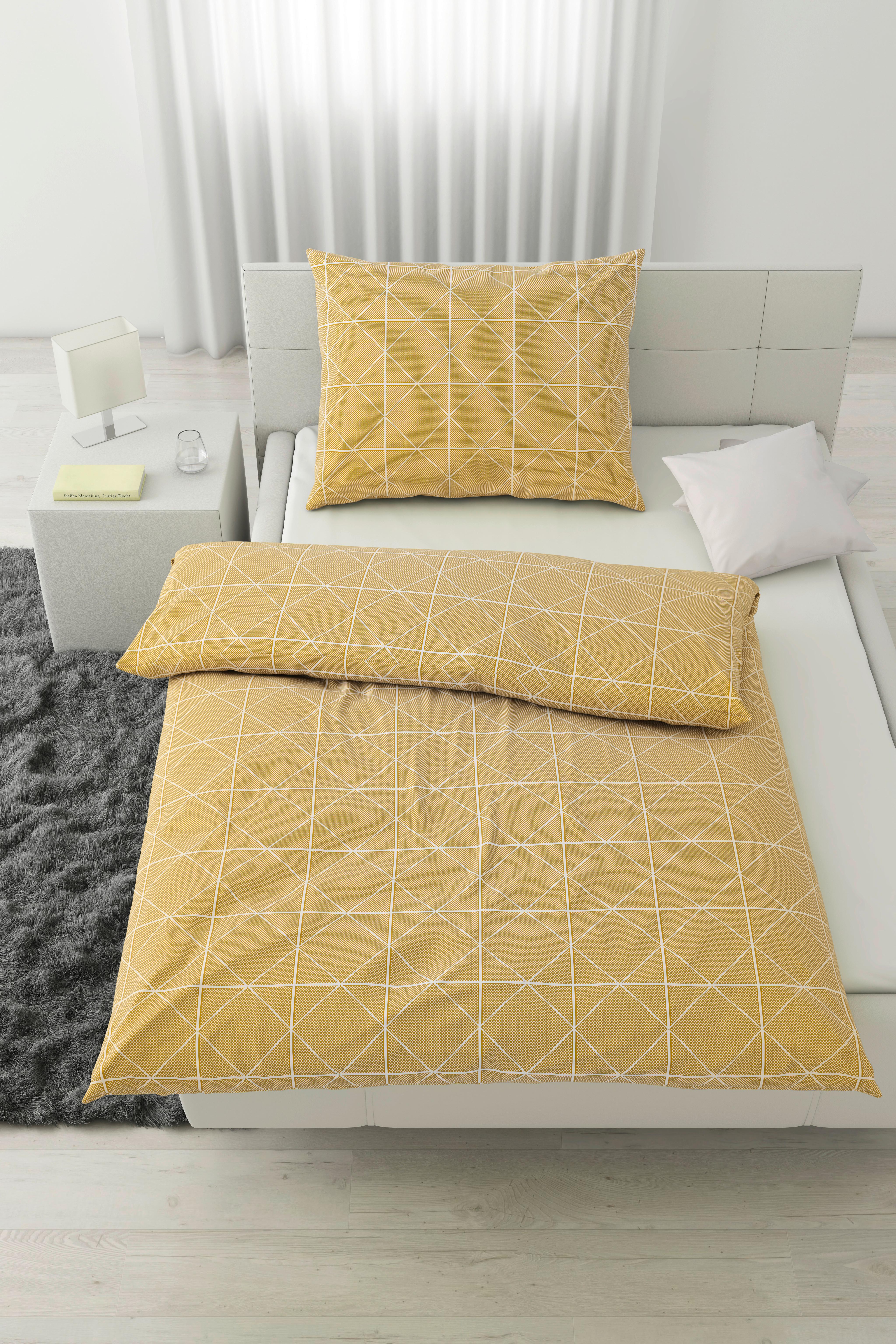 Ágyneműhuzat-garnitúra Björn - sárga, Modern, textil (140/200cm) - Modern Living